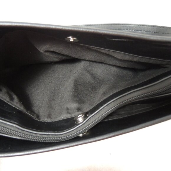 Rosetti Shoulder Bag Black Purse with Silver Tone Hardware Multiple Pockets - Picture 10 of 16